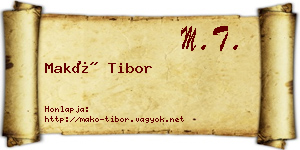 Makó Tibor névjegykártya